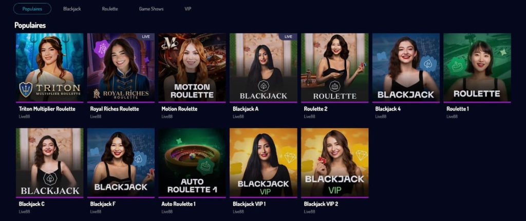 Lucky8 Casino jeux live